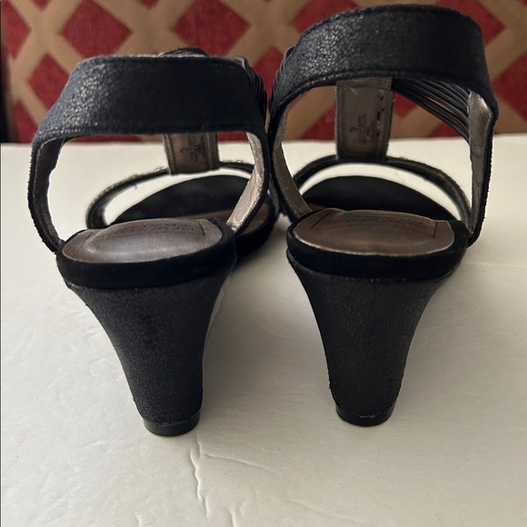 New York Transit Black and Silver Embellished with diamond Sandals for women 7M - Picture 10 of 14